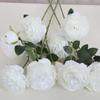 Boda en Casa Peonía de Tres Cabezas Decoración de Sala de Estar de Hotel Ramo de Flores Artificiales Arreglo Flor de Seda Alta Simulación