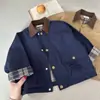 Chaqueta de Primavera y Otoño para Niños 2026 Primavera Niños y Niñas Marca Coreana y Japonesa de Moda Chaqueta de Retazos a Cuadros Cortavientos Clásico Elegante para Niños