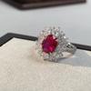Tiktok mismo estilo venta caliente lujo ligero simulación Turmalina roja anillo ajustable femenino ins moderno Rubí anillo abierto