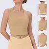 Chaleco Deportivo de Hilo para Mujer, Top de Yoga Racerback de Secado Rápido con Almohadillas en el Pecho Integradas, Camiseta sin Mangas para Fitness