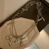 Colar Pingente Cruz Banhado a Cobre Dourado Modelo Igual de Blogueira Estilo Coreano na Cor Dourado Café, Corrente Versátil Hip-Hop Não Desbota