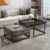 Mueble de TV de lujo ligero, diseño minimalista moderno, mueble de TV de pie para la sala de estar, soporte de TV extensible, combinado con una mesa de centro, estilo transfronterizo