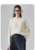 Suéter Pulôver Macio Novo de Tricô Trançado Outono/Inverno, Suéter de Cashmere com Tricô Trançado de Manga Longa para Mulheres, Gola Redonda Engrossada
