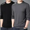 Nueva colección primavera y otoño 2026: Camisetas de manga larga para hombre, sudaderas y tops lisos de cuello redondo - versátiles y modernos