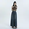 Jeans Wide Leg em Formato de Pera Feminino Novo da Primavera Cintura Alta Emagrecedor Solto Reto Retro Curto Cropped