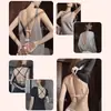 Sutiã de Renda Triangular Estilo Francês para Mulheres com Seios Pequenos Push-up Verão Fino Sexy Costas Bonitas Fecho Frontal Alça Fina Sutiã conjunto