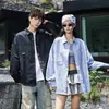 Camisa de trabajo para pareja, top de manga larga de alta gama, elegante y moderno para hombre con diseño degradado, prenda exterior retro de alta costura, colección de otoño para hombre
