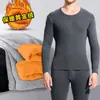 Camada de Base Quente de Inverno Roupas Masculinas Veludo Dourado Novas Roupas de Outono Calças de Outono Conjunto de Duas Peças Terno de Proteção Contra o Frio Homem
