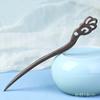 Horquilla de madera gris de cuero, horquilla moderna sencilla, accesorios antiguos para el cabello, horquilla de madera de ébano, disco, horquilla de madera, tocado diario de Hanfu