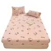 Juego de tres piezas de falda de cama de leche polar para otoño e invierno, cálido y grueso, con dibujos animados, sábana de tatami para cama individual, protector de colchón individual, artículo individual