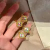 Nova Pulseira Filigranada Esmaltada com Madrepérola Estilo Chinês, Colar com Pingente de Madrepérola Cinza Esmaltado Azul Antigo Banhado a Ouro, Anel de Trevo de Quatro Folhas
