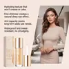 Sombra de Ojos con Purpurina Color Champagne Dorado Zephoco, Color Natural de Alto Brillo, Fácil de Difuminar, Suave y Conveniente para el Maquillaje Diario