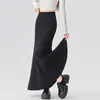 Nuevo falda negra de sirena de otoño para mujer, elegante y con buena caída, hasta el tobillo, falda larga ajustada al cuerpo