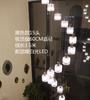 Lámpara de araña de escalera giratoria, estilo dúplex, para villa, sala de estar hueca, luz nórdica, restaurante de lujo, nueva lámpara de araña larga de cristal de múltiples cabezas china