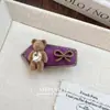 Pinza para el pelo con letra de oso flocado, corazón, clip de pinza de cocodrilo de cuero, clip lindo de lazo para flequillo, accesorios para el cabello para mujer