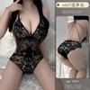 Lingerie divertida renda sexy oco uniforme tentação macacão paixão feminina perspectiva pijamas atacado 6027