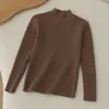 Ropa de Punto para Niños Cuello Alto Tejido Otoño e Invierno Ropa de Punto de Lana para Niños Pequeños y Medianos con Tops de Punto Jersey de Color Puro