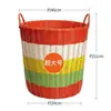 Cesta de almacenamiento para ropa sucia amarilla para uso doméstico, cesta de lujo ligero, cesta para dormitorio, cesta de almacenamiento de ratán, cesta para baño