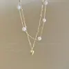 Collar de Perlas con Corazón en Capas de Nuevo Estilo Transfronterizo para Mujer, Gargantilla de Verano Estilo Lujo Ligero Francés, Temperamento Suave, Cadena para Clavícula de Celebridad de Internet