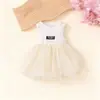Amazon Comercio Exterior Transfronterizo Europeo y Americano Verano Color Sólido Vestido de Malla sin Mangas Estilo Dulce de Princesa Falda Tutú Linda