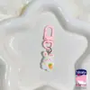 606 Chaveiro Fofo de Cenoura de Coelho de Flor Presente para Melhor Amiga Menina Doce Acessórios Pingente de Mochila Escolar Joias