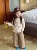 Ropa de Otoño para Niñas Ropa Interior Base Ropa de Bebé Nuevo Estilo Infantil Estampado de Dibujos Animados Camiseta de Manga Larga Top Versátil Moderno