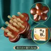 Pente Massageador de Sândalo Dourado Espessado para Cabeça, Pente Meridian Dolphin para Couro Cabeludo, Pente de Cinco Dentes para Cuidados com o Cabelo, Pente de Madeira