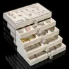 [Fábrica de Origem] Caixa de Armazenamento de Joias de Veludo de 5 Camadas Caixa de Joias Transparente de Material PET Gaveta de Armazenamento de Joias
