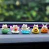 Adorno Creativo de Gatito Ángel de Dibujos Animados para Coche, Linda Figura de Gato Siamés de Resina, Decoración para Salpicadero de Coche, Regalo