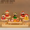 Soporte de exhibición del Dios de la Riqueza de Cinco Piernas de la Fortuna y la Riqueza, Pasillo de entrada, Decoración de mesa para sala de estar, Figura de Dios estilo chino de dibujos animados, Artículos para el hogar