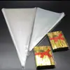 Bolsa de Embalaje Triangular Transparente de OPP para Dulces Tubo Empaque para Postres y Horneado Bolsa de Embalaje Desechable Transparente de OPP Cono
