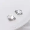 Galvanizado Recubrimiento al Vacío Oro Real 18K Oro Blanco Hebilla de Perla Tazón Rayado Hebilla de Frijol Hebilla de Barra Enchufable Accesorios para Collares DIY