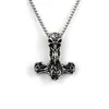 Hacha Vikinga Escandinava Europea y Americana de Doble Cara Colgante de Acero de Titanio Moda Hip-Hop Europea y Americana para Hombre Collar con Colgante de Acero Inoxidable Joyería