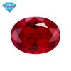Huagang Gem Base Natural Ovo Em Forma De 5# Coríndon Vermelho Pedra Nua Atacado Oval Sintético Rubi Rubi Rubi