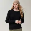 Suéter 100% cachemir, una prenda de máxima calidad, jersey de cuello redondo, nueva capa base de punto otoño/invierno, estilo simple y casual para el uso diario