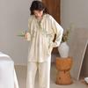 2025 Novo Pijama de Gaze Algodão Nuvem Primavera e Outono Manga Longa Kimono Solto Pode Ser Usado Fora de Casa Roupas de Casa Traje Estilo Chinês