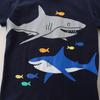 T-shirt para meninos de verão Europa e Estados Unidos de manga curta para crianças de pequeno e médio porte T-shirt de malha de algodão para crianças de pescoço redondo jaqueta de desenho animado uma geração de cabelo