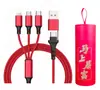 Cable de Carga Rápida 3 en 1 de 100W con Trenzado de Nylon para Teléfonos Móviles Apple y Android TYPE-C, Directo de Fábrica
