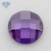 Huagang Gem Redondo Plano Cara de Tortuga Fucsia Piedra al Descubierto Cuadros Incrustados Collar Anillo Joyería Piedra Principal