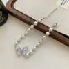 Pulsera de Perlas y Mariposas con Cuentas Estilo Francés Lujo Ligero Gama Alta Nuevo Diseño de Nicho Versátil Joyería de Pulsera Elegante