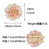 Botón de Camelia con Pedrería Acrílica para Camisa Transfronterizo Europeo y Americano, Botón de Camelia a la Moda, Juego de Gemelos Desmontables de Espalda de Tortuga