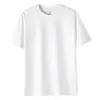 Camiseta de Algodão Puro Pesado 230g, Cor Sólida, Gola Redonda, Algodão Penteado, Ombro Caído, Manga Curta, Unissex, Camiseta Base Branca de Manga Meia-Manga
