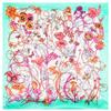 Bufanda de Seda Mai Tong Estilo Japonés y Coreano Flores y Flores de Agua Bufanda Cuadrada Pequeña de Satén de Seda para Mujer