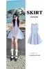Vestido Azul Sem Mangas Estilo Hepburn com Cintura Marcada para Mulheres, um Deslumbrante Vestido Curto de Verão com Cintura Única e Linda Marcada e Saia Curta em Linha A