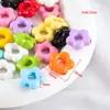 Tinta Acrílica Colorida Assada Fio com Contas Flor de Ameixa Vazada Flor de Cinco Pétalas Contas Soltas Contas Espaçadoras Pulseira DIY Material para Joias Pacote