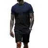 Conjunto de Verano 2026 Estampado Geométrico 3D para Hombre Camiseta de Malla y Pantalones Cortos Conjunto Casual Deportivo de Dos Piezas
