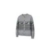 Suéter Cardigan de Tricô com Gola Henley Fair Isle de Dachshund Americano, Novo Top Casual de Manga Longa Outono/Inverno para Homens e Mulheres
