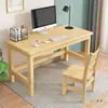 Mesa de computador em madeira de pinho quarto casa pequeno apartamento crianças mesa simples grossa e durável retangular escrivaninha