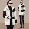 Abrigo de Lana de Cordero para Mujer 2026 Invierno Nuevo Estilo Coreano Top Holgado Casual Polar Grueso Cardigan Sudadera Moderno