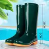 Botas de lluvia de caña alta para mujer, zapatos impermeables, botas de goma, botas de agua para mujer, talla de adulto, con suelas reforzadas y forro de felpa, botas de caña alta impermeables para mujer